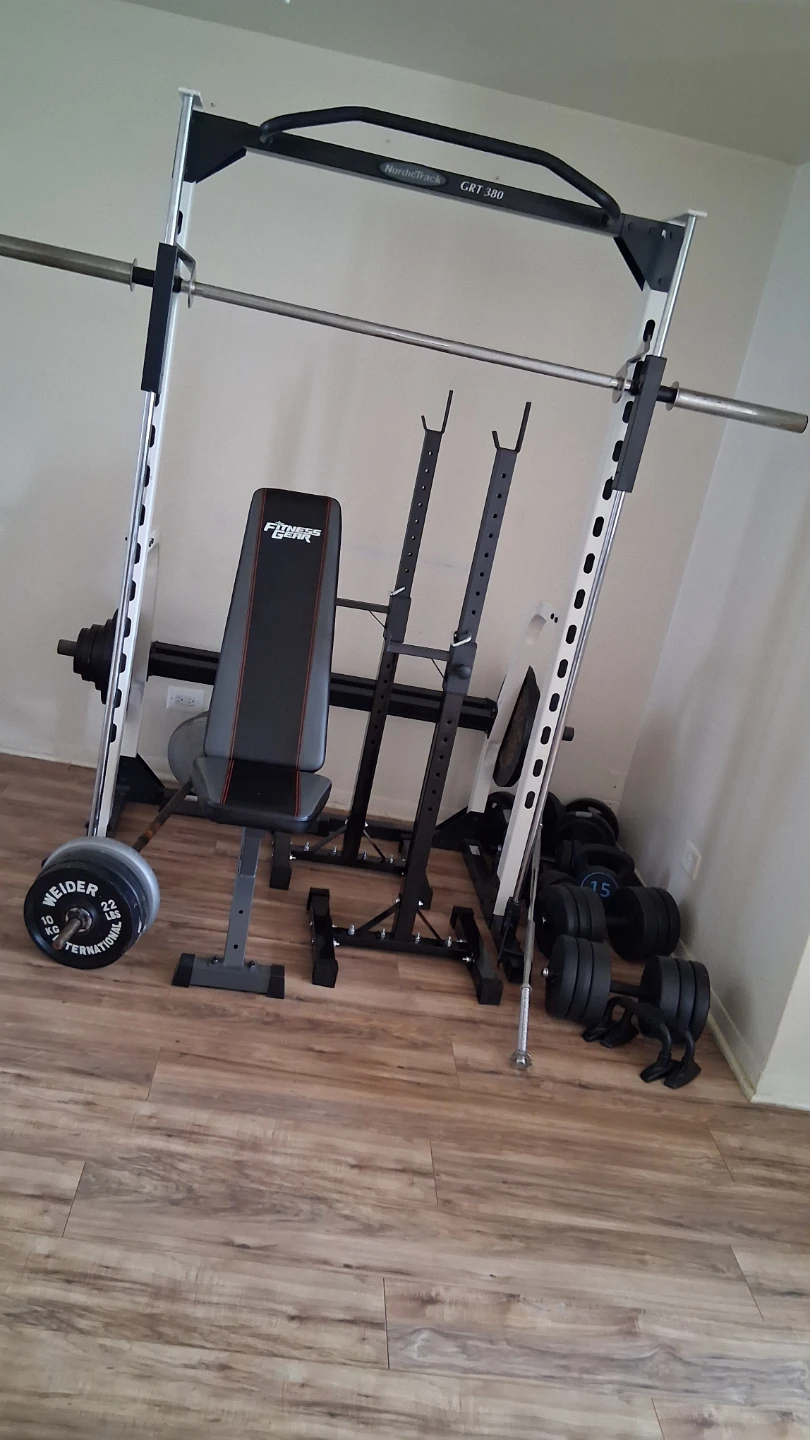 NordicTrack GRT 380 Smith Machine with Bench and Weights