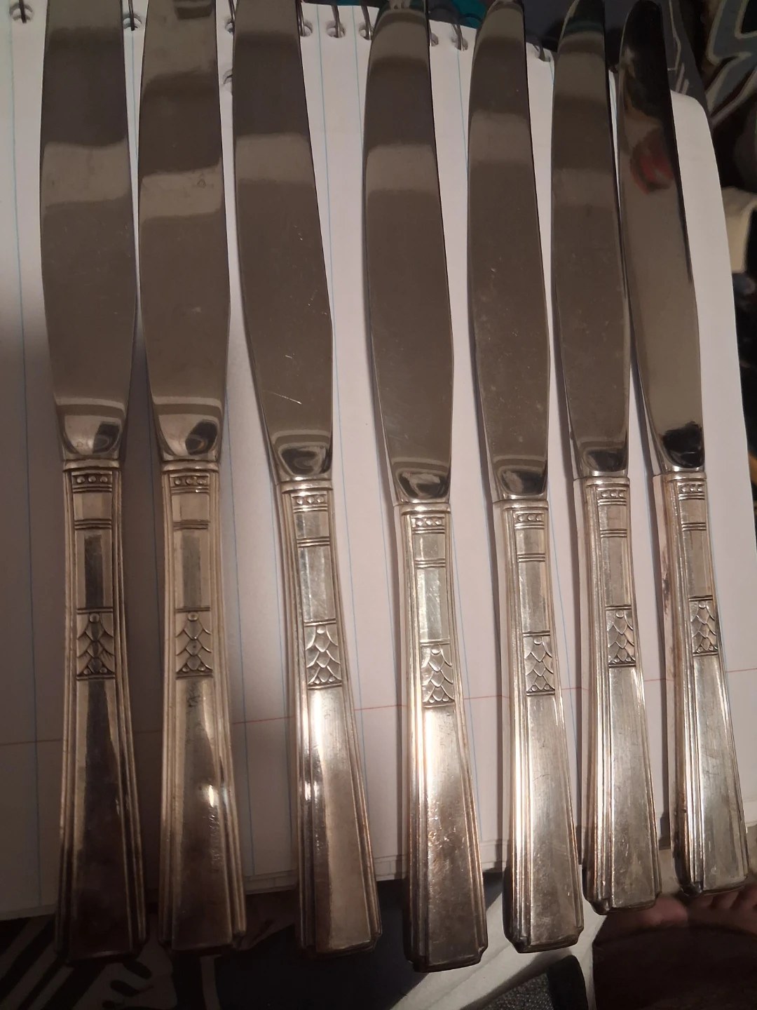 Set of 7 Silver Plated Dinner Knives - photo 3