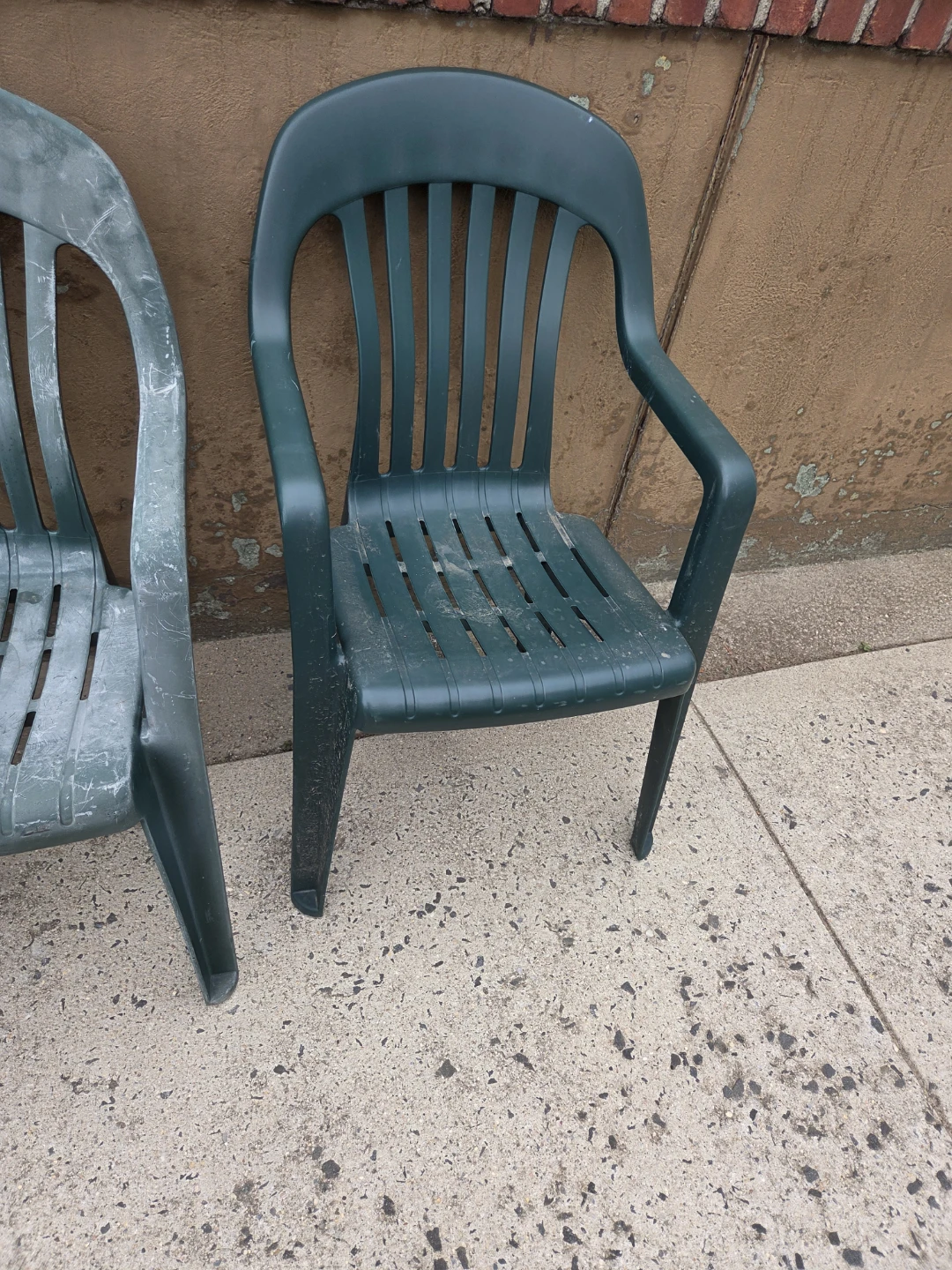 Dark Green Plastic Patio Chairs (Set of 4) - photo 4