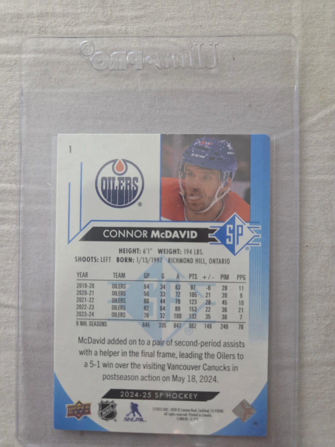 2024-25 SP Hockey Connor McDavid Trading Card - photo 2