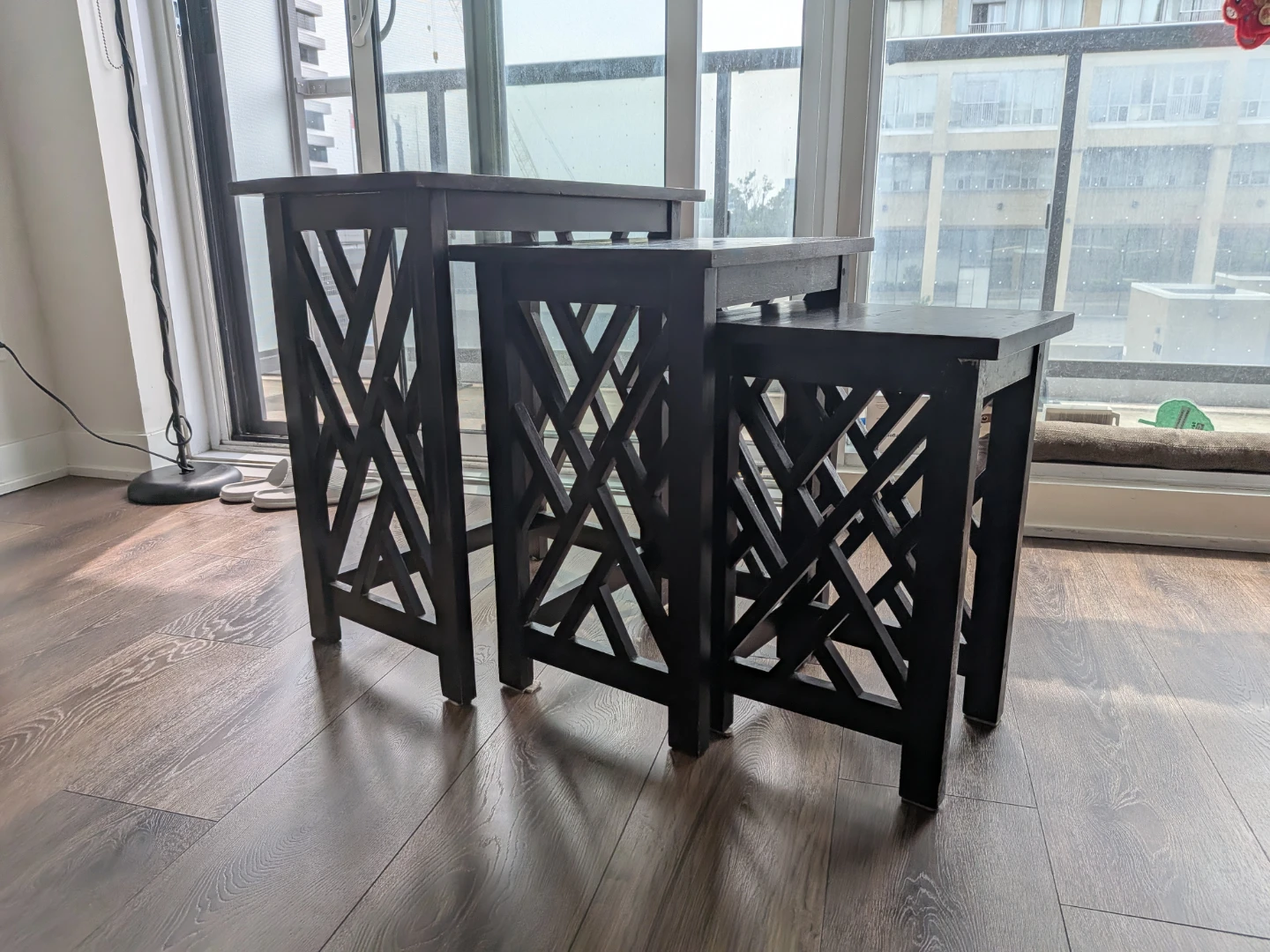 Set of 3 Nesting Side Tables - Black