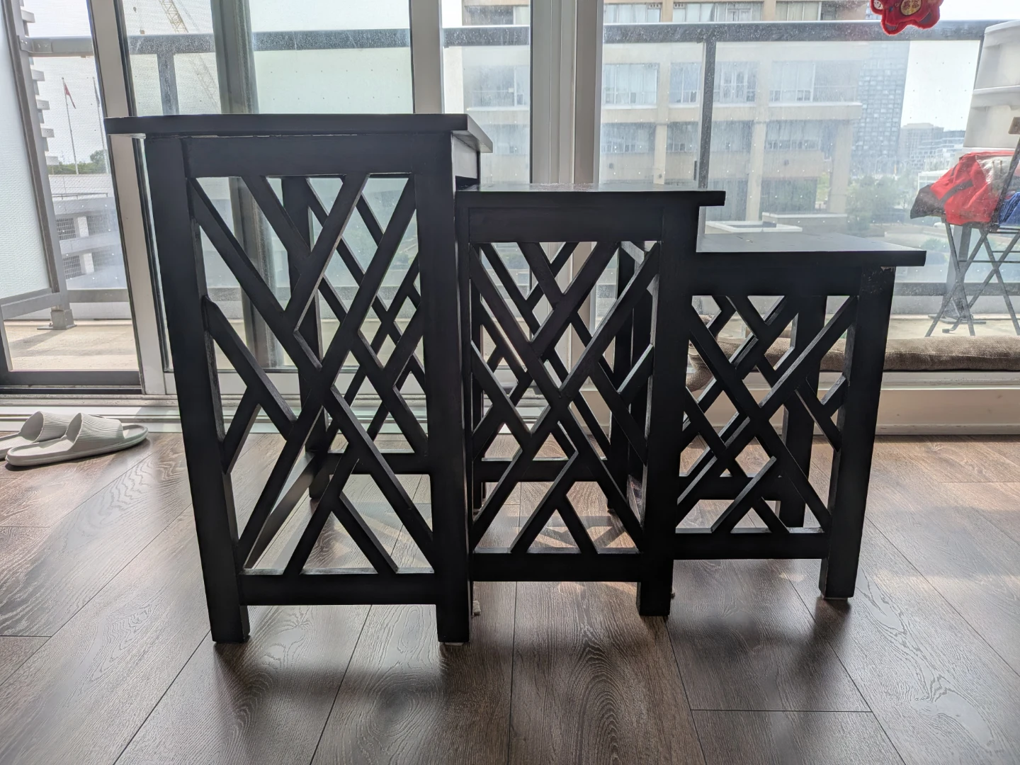 Set of 3 Nesting Side Tables - Black - photo 2