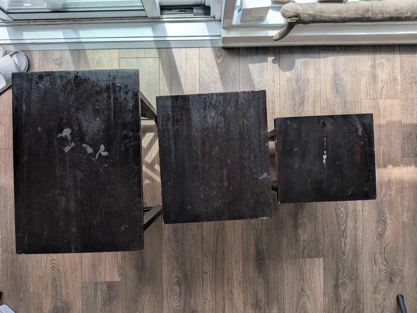 Set of 3 Nesting Side Tables - Black - photo 3