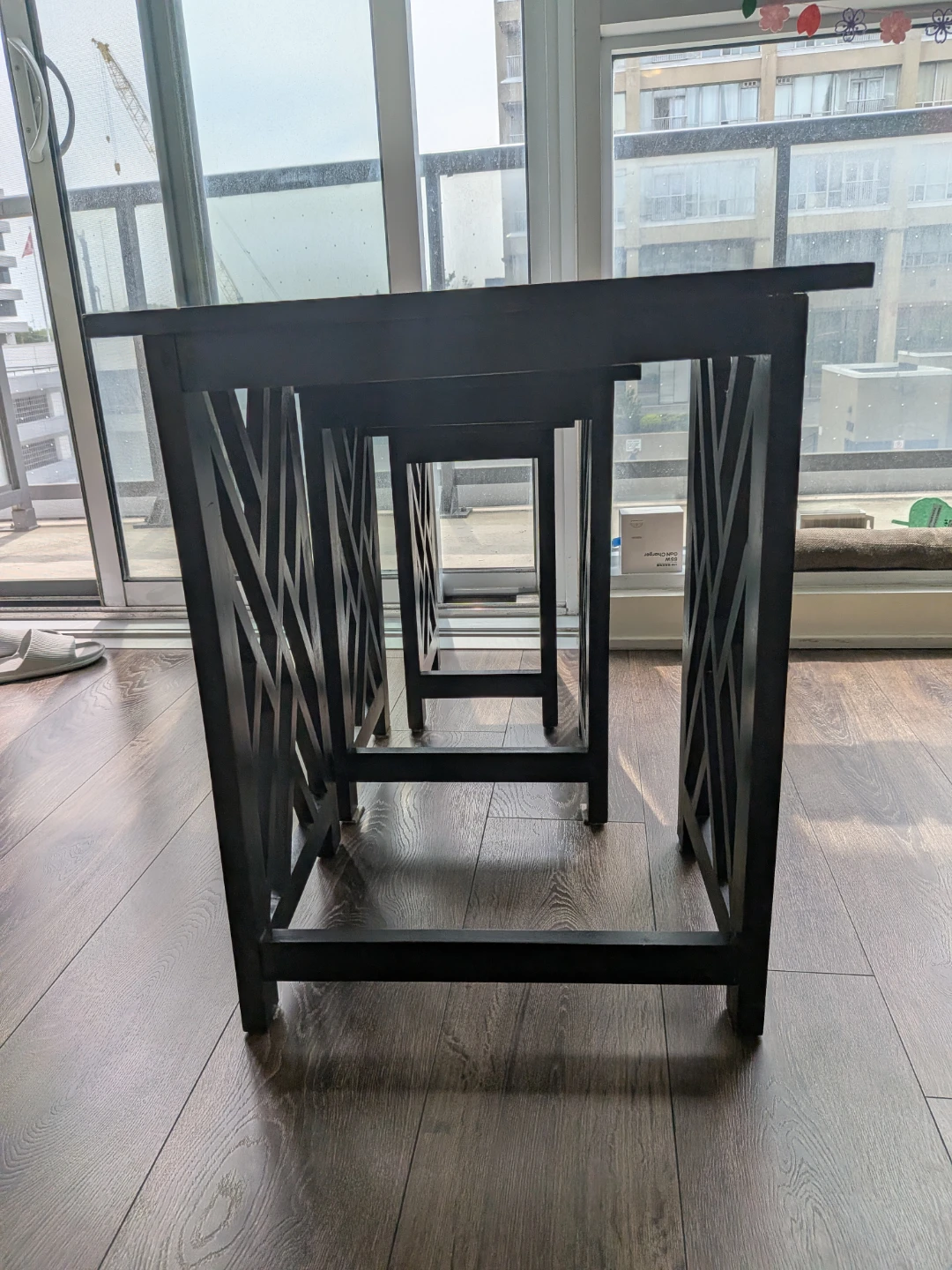 Set of 3 Nesting Side Tables - Black - photo 5