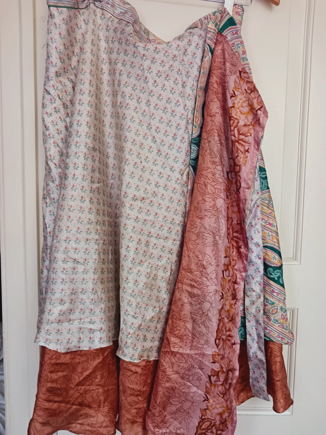 New! Boho Reversible Floral Silk Wrap Skirt. Adjustable fit. - photo 4