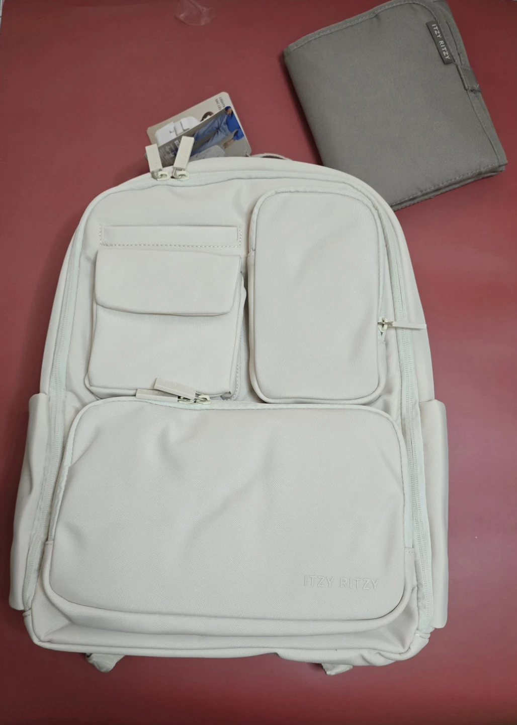 New Itzy Ritzy Cream Backpack diaper bag with changing pad - photo 2