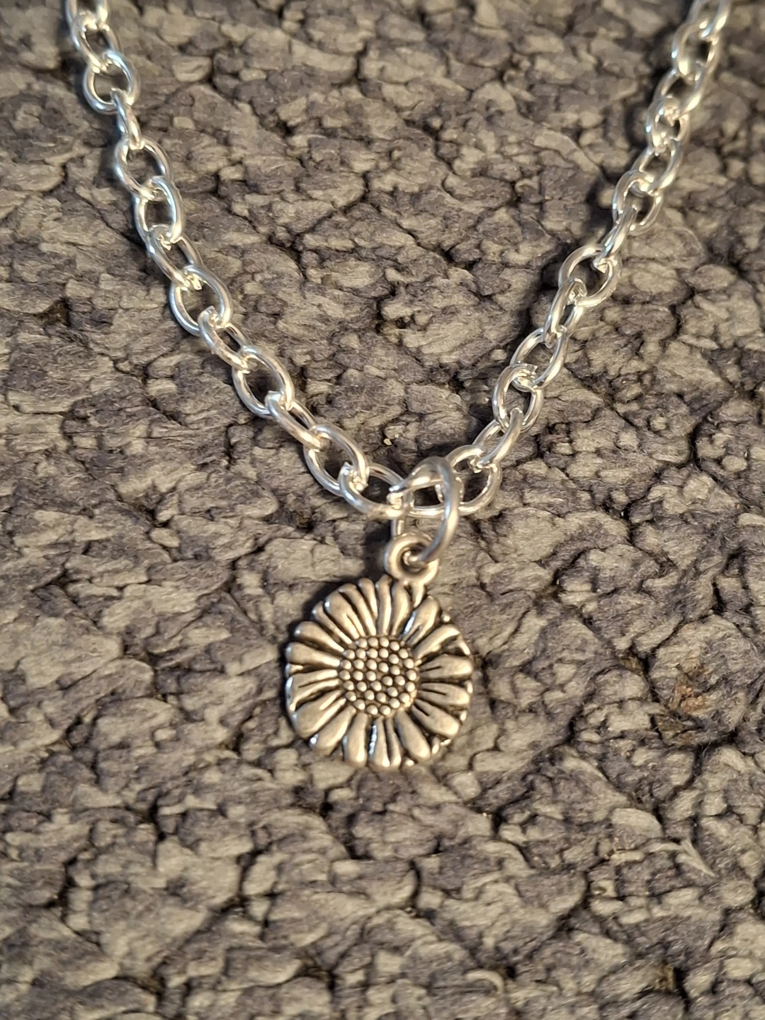 Silver Plated  Bracelet with Sunflower Charm