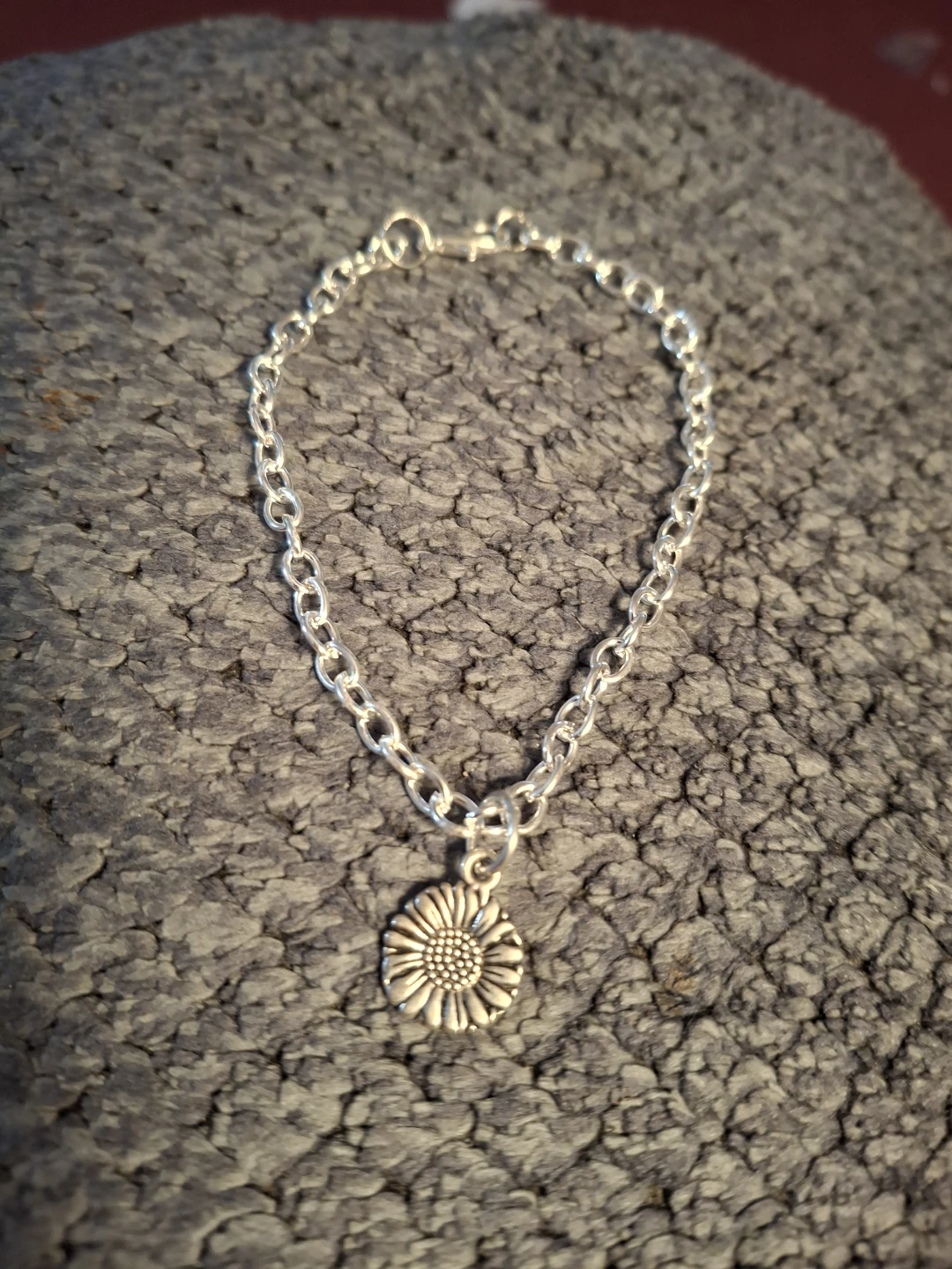 Silver Plated  Bracelet with Sunflower Charm - photo 3