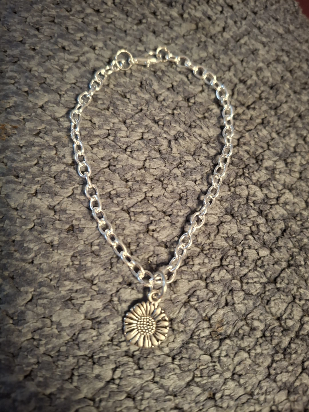 Silver Plated  Bracelet with Sunflower Charm - photo 4