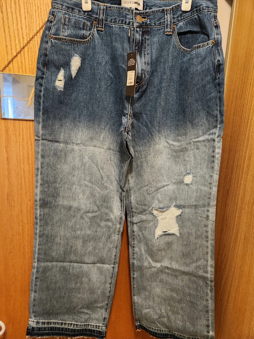 Fashion Nova Women's Baggy Jeans Size 14P Medium Wash - photo 2