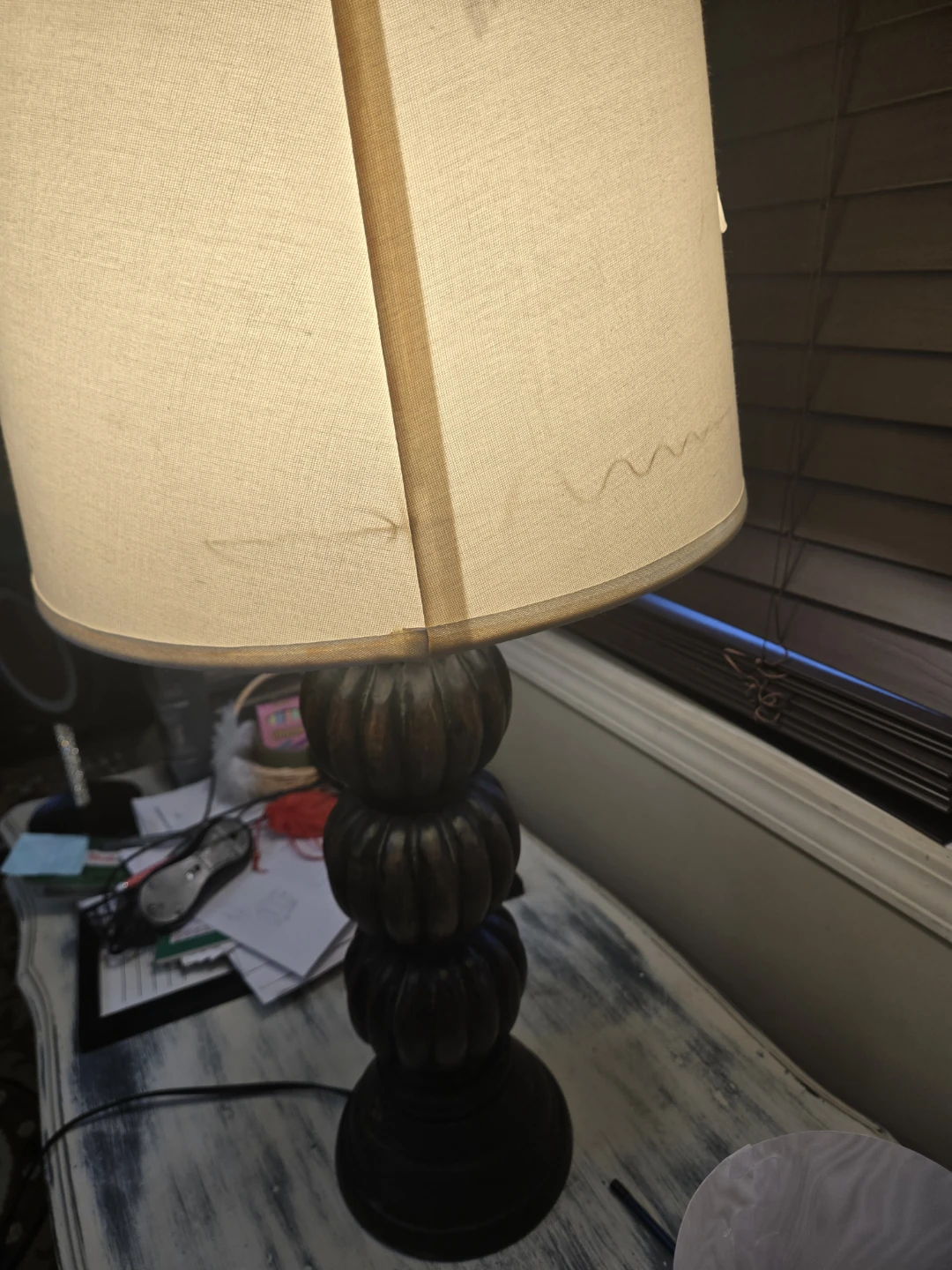 Stacked Globe Table Lamp with Cream Shade - photo 3