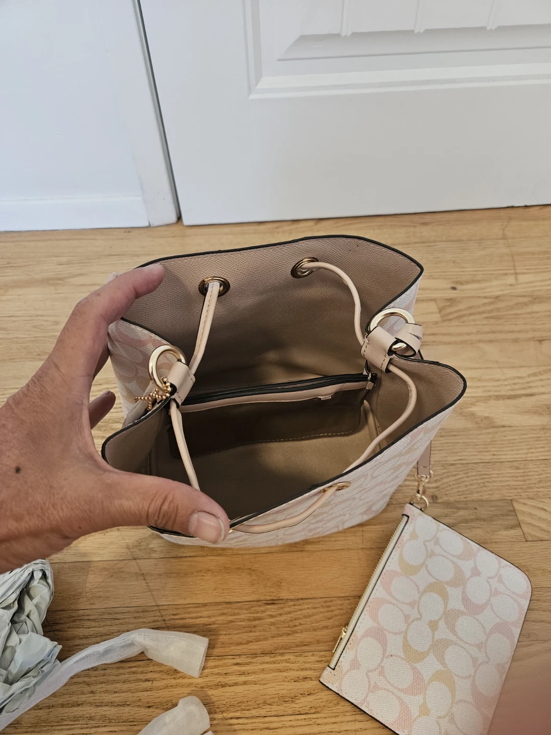 Coach Pink Signature Bucket Bag with Pouch - photo 5