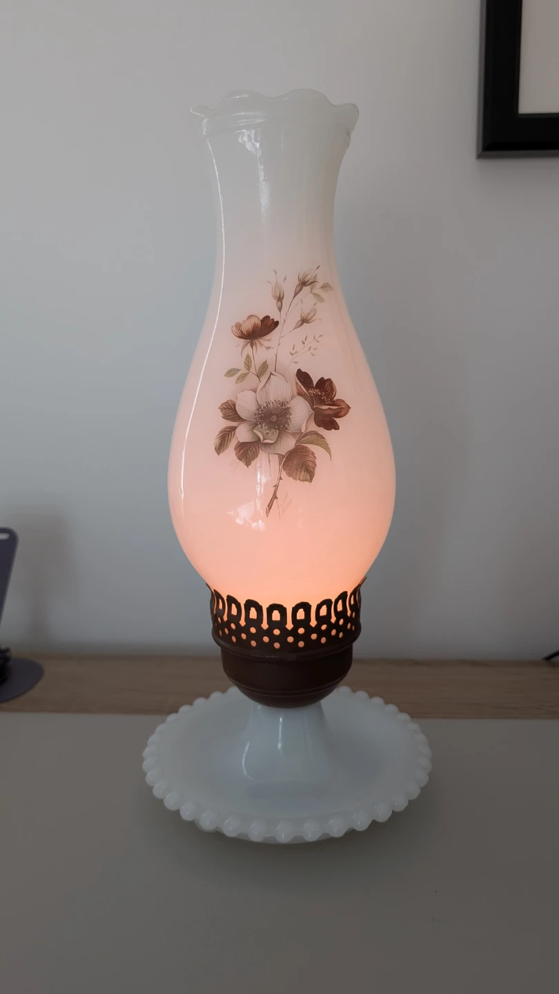 Vintage Milk Glass Hurricane Lamp/Candle Holder - photo 2