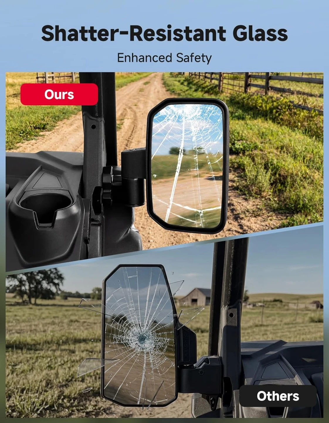 UTV Side Mirrors for Can-Am Defender/Defender Max 2016-2025 - photo 5