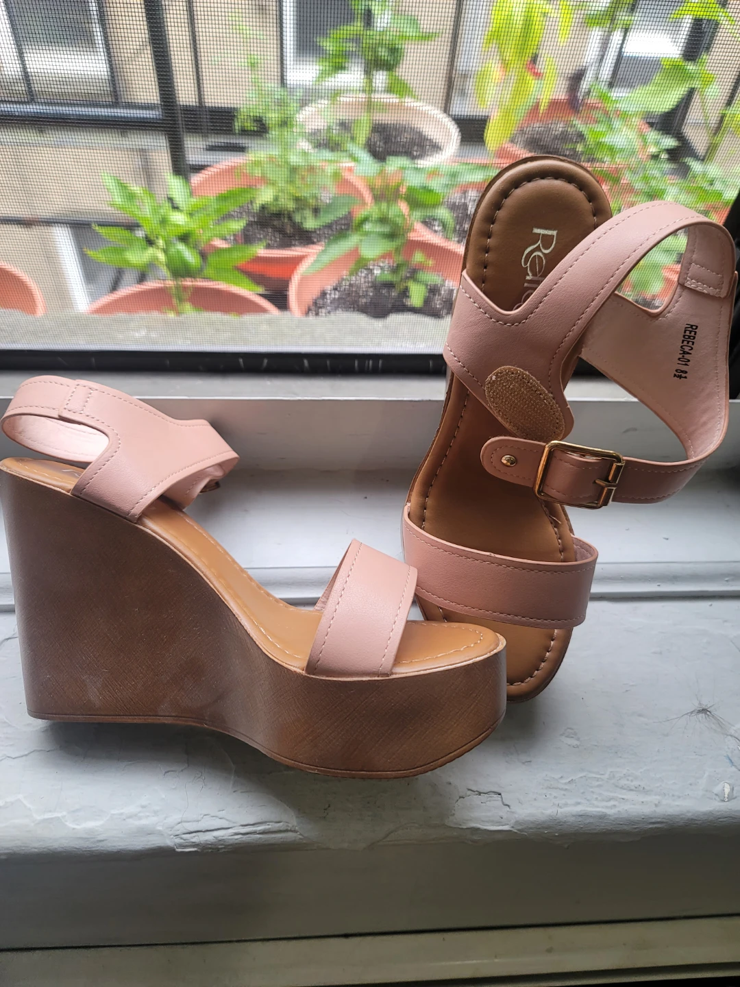 Pink Wedge Sandals