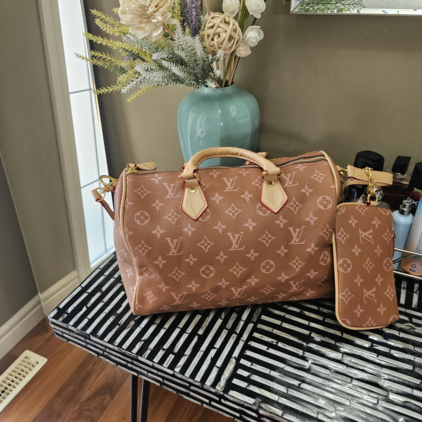 Louis Vuitton Speedy Bandouliere Monogram Empreinte Rose