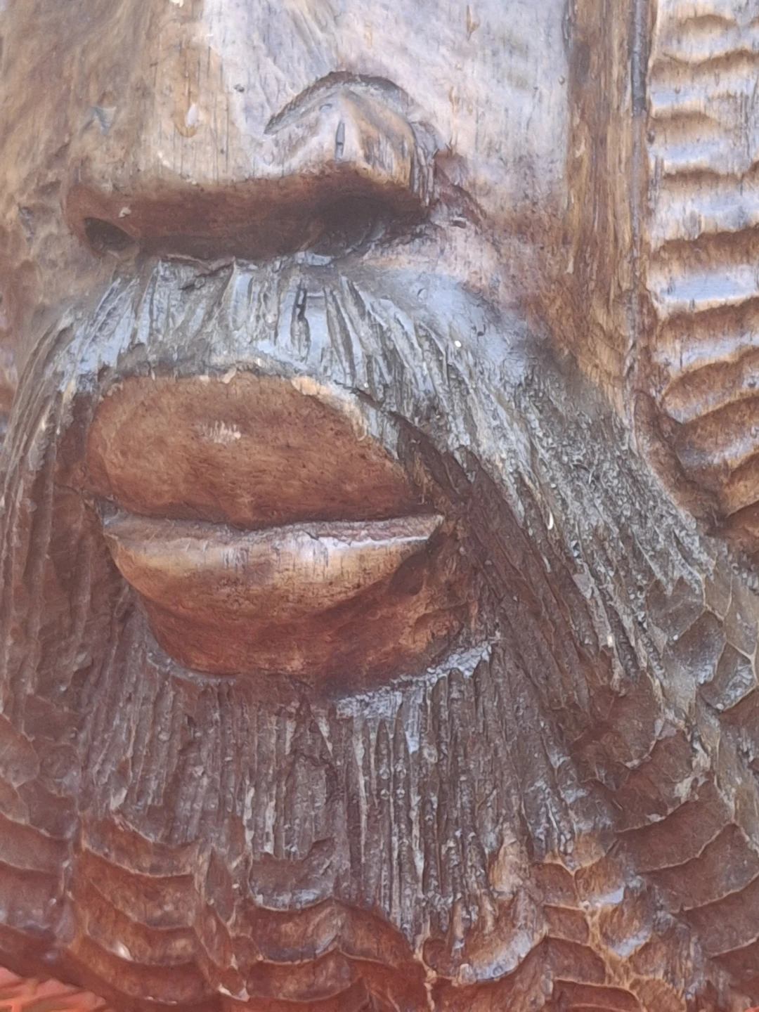 Hand Carved Wooden Mask - photo 3
