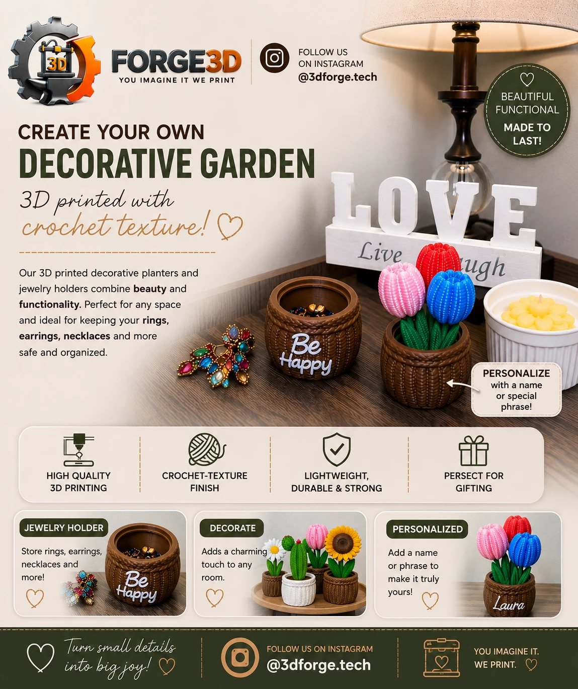 Decorative Garden Planters & Jewelry Holders