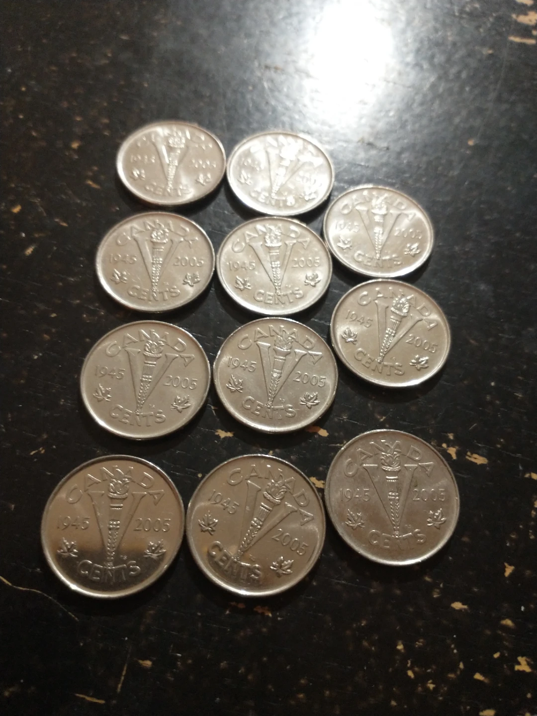 2005 Canadian 5 Cent Coin 1945 Commemorative x 11