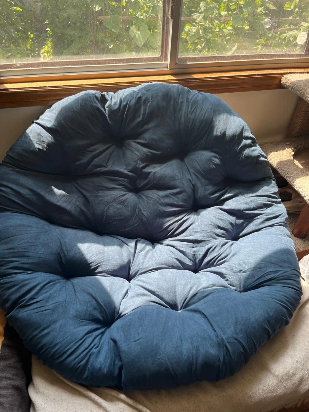 Blue Round Floor Cushion - photo 2