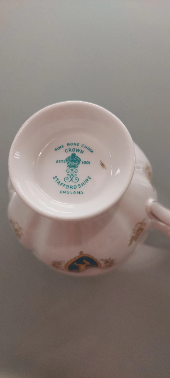 Staffordshire Fine Bone China Teacup and Saucer Set
