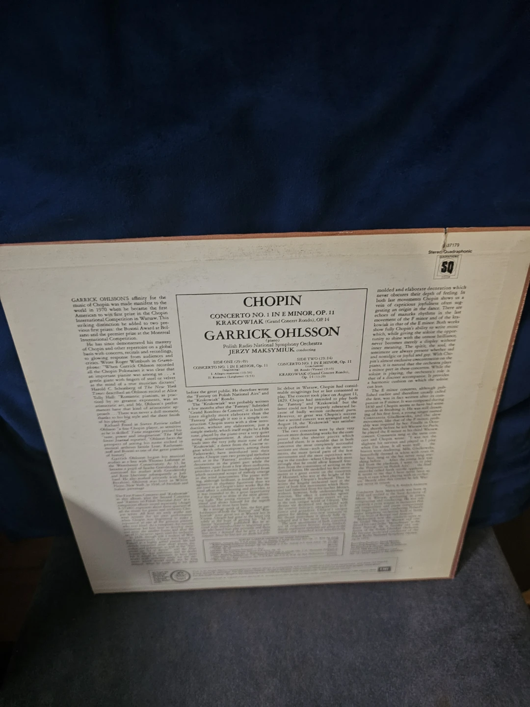 Angel Records Chopin Piano Concerto No. 1 & 2 Vinyl LP - photo 2