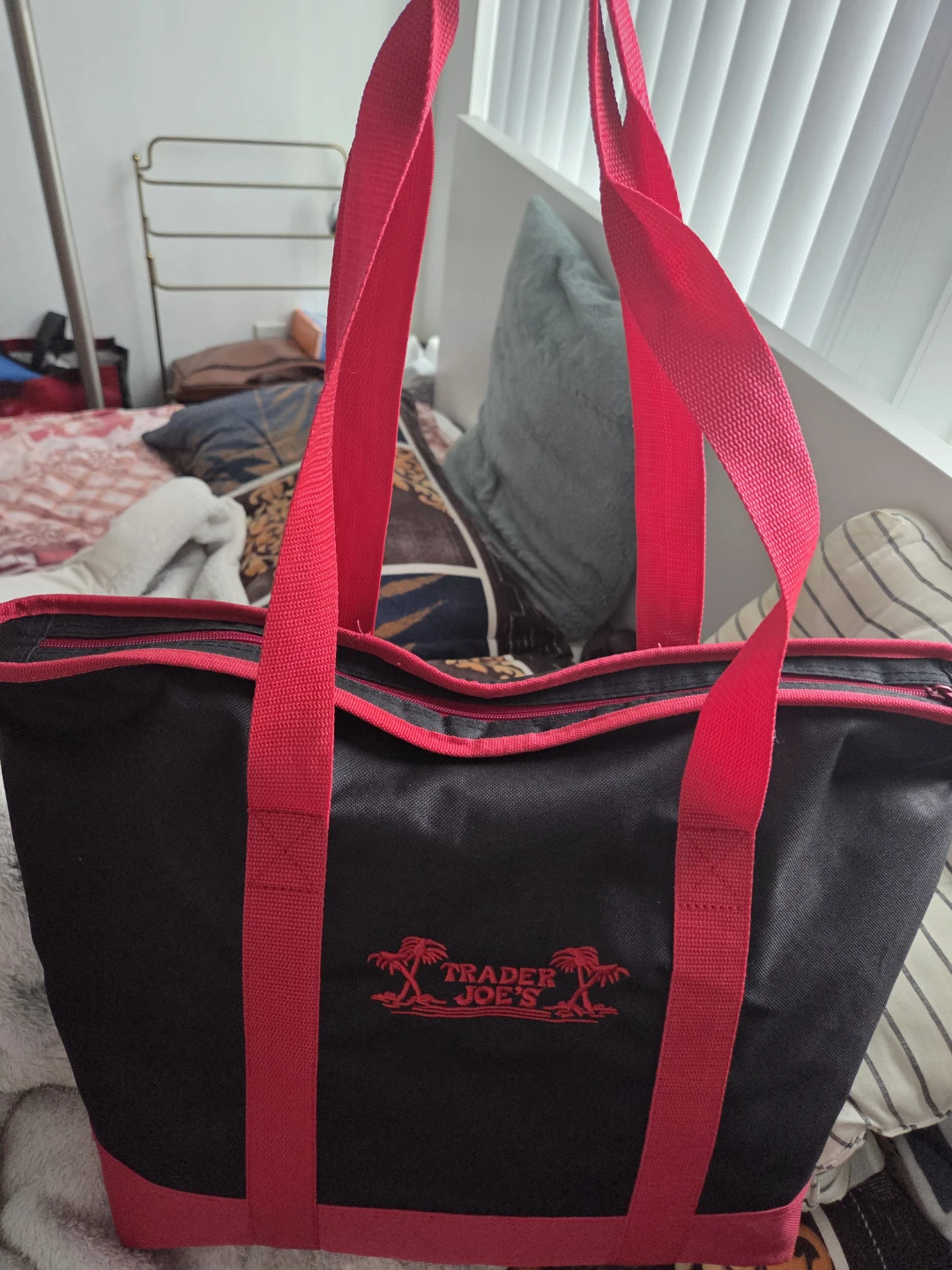Trader Joe's Black and Pink Insulated Tote Bag - photo 5