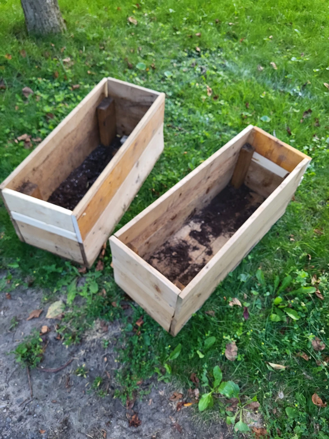 Two Basic Wooden Planter Boxes
