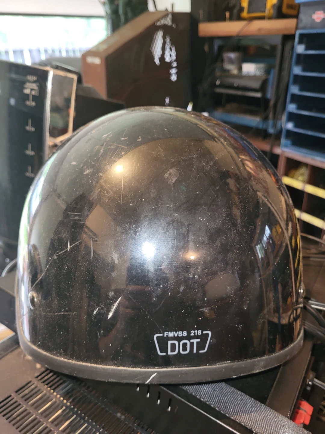 Black DOT Motorcycle Helmet