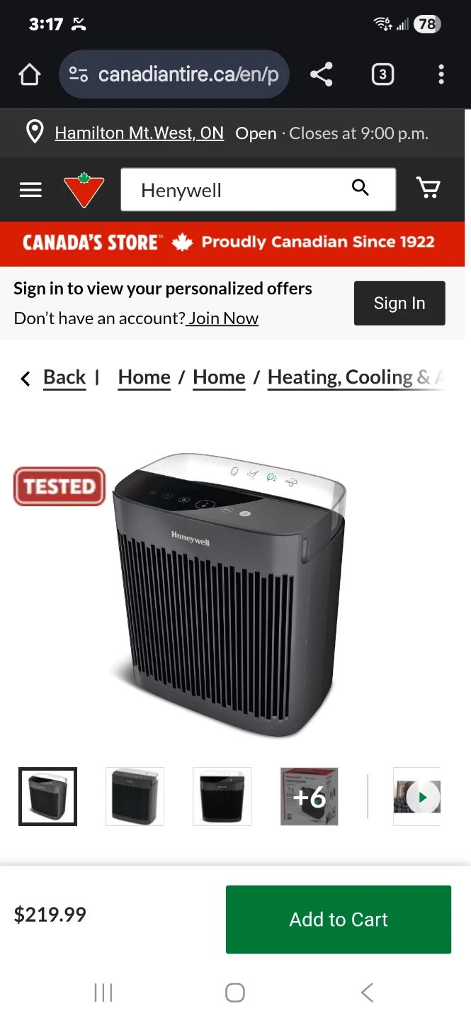 Honeywell Air Purifier