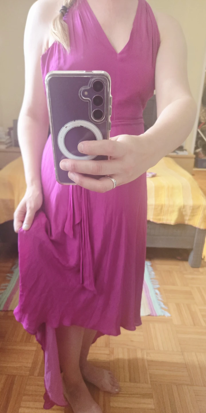 Banana Republic Magenta V-Neck High-Low Dress - XS - photo 5