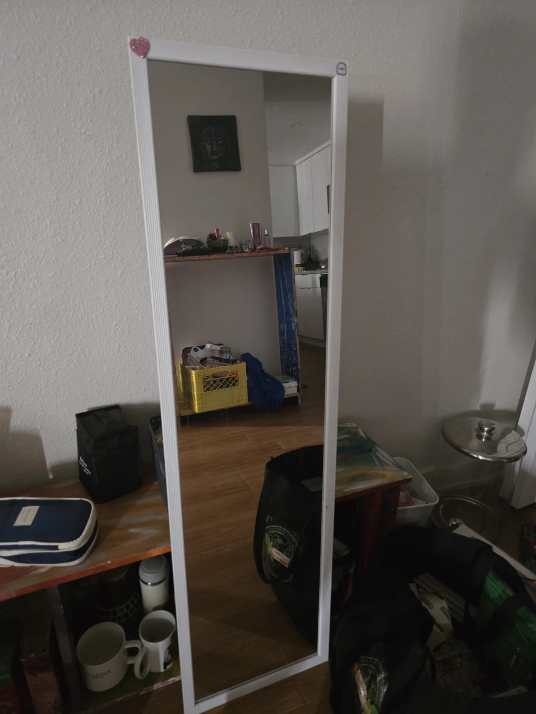 Full Length Mirror with White Frame