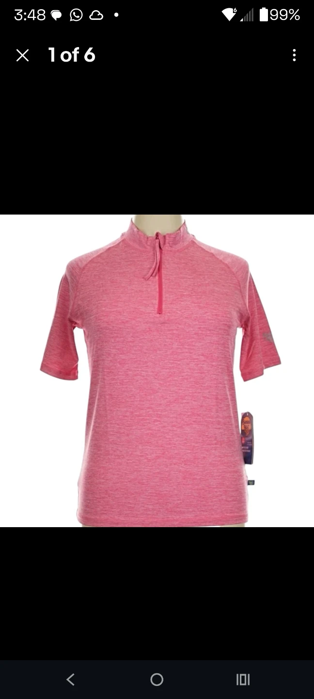 Banana Boat Ladies Rash Guard Space Fushiaqa Quarter Zip Top - photo 3