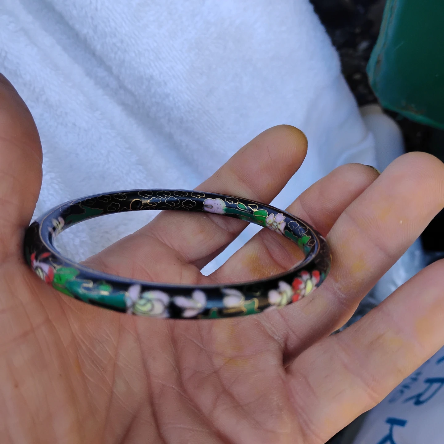 Cloisonné Enamel Bangle Bracelet