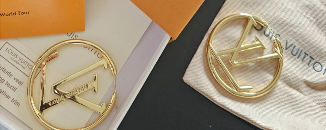 Louis Vuitton Gold Tone Hoop Earrings