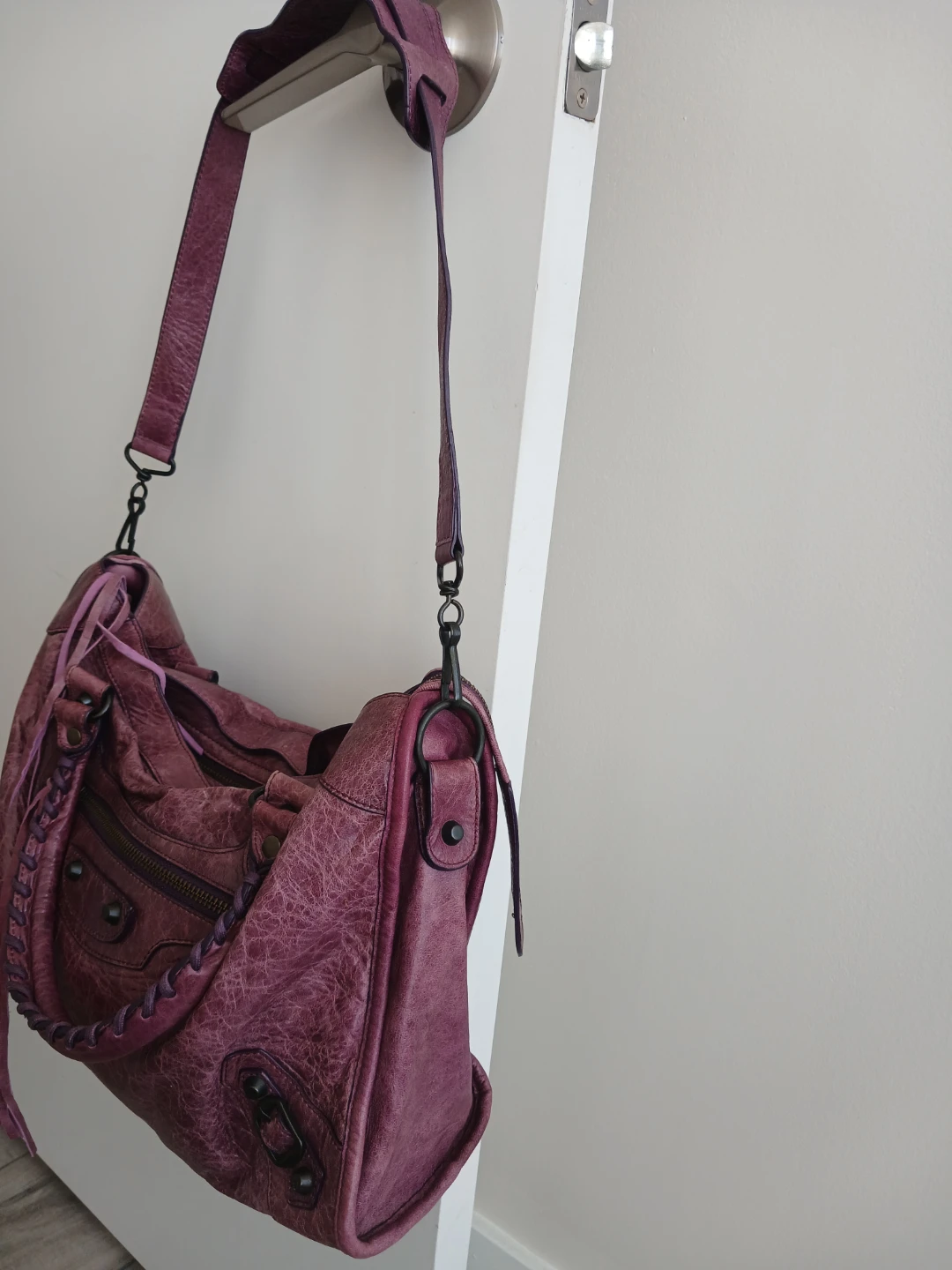 Purple Leather City Bag - photo 3