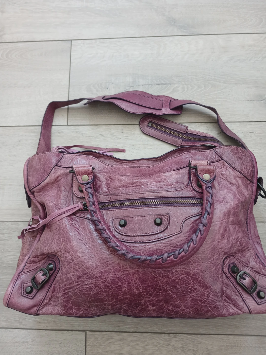Purple Leather City Bag - photo 4