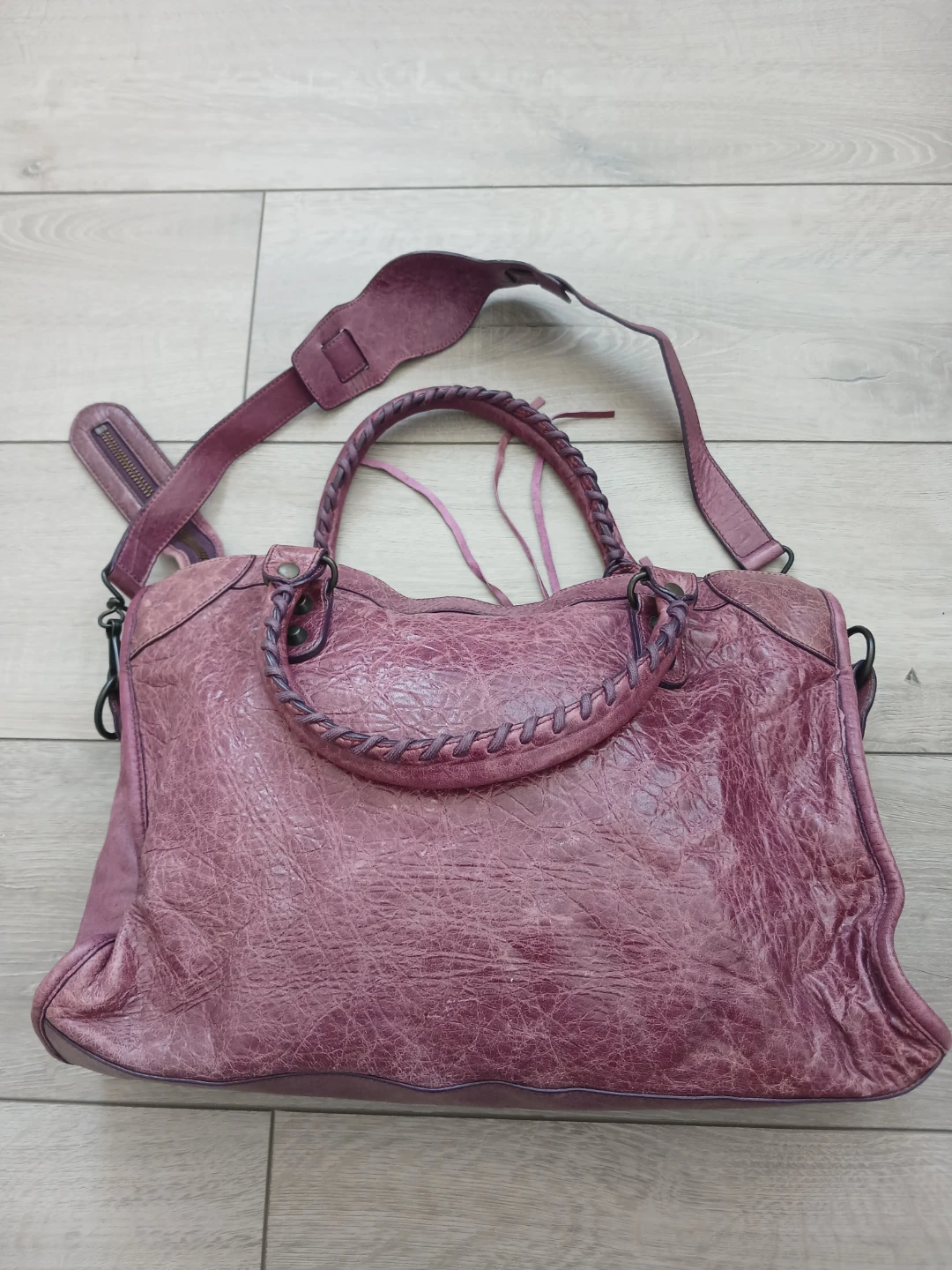 Purple Leather City Bag - photo 5