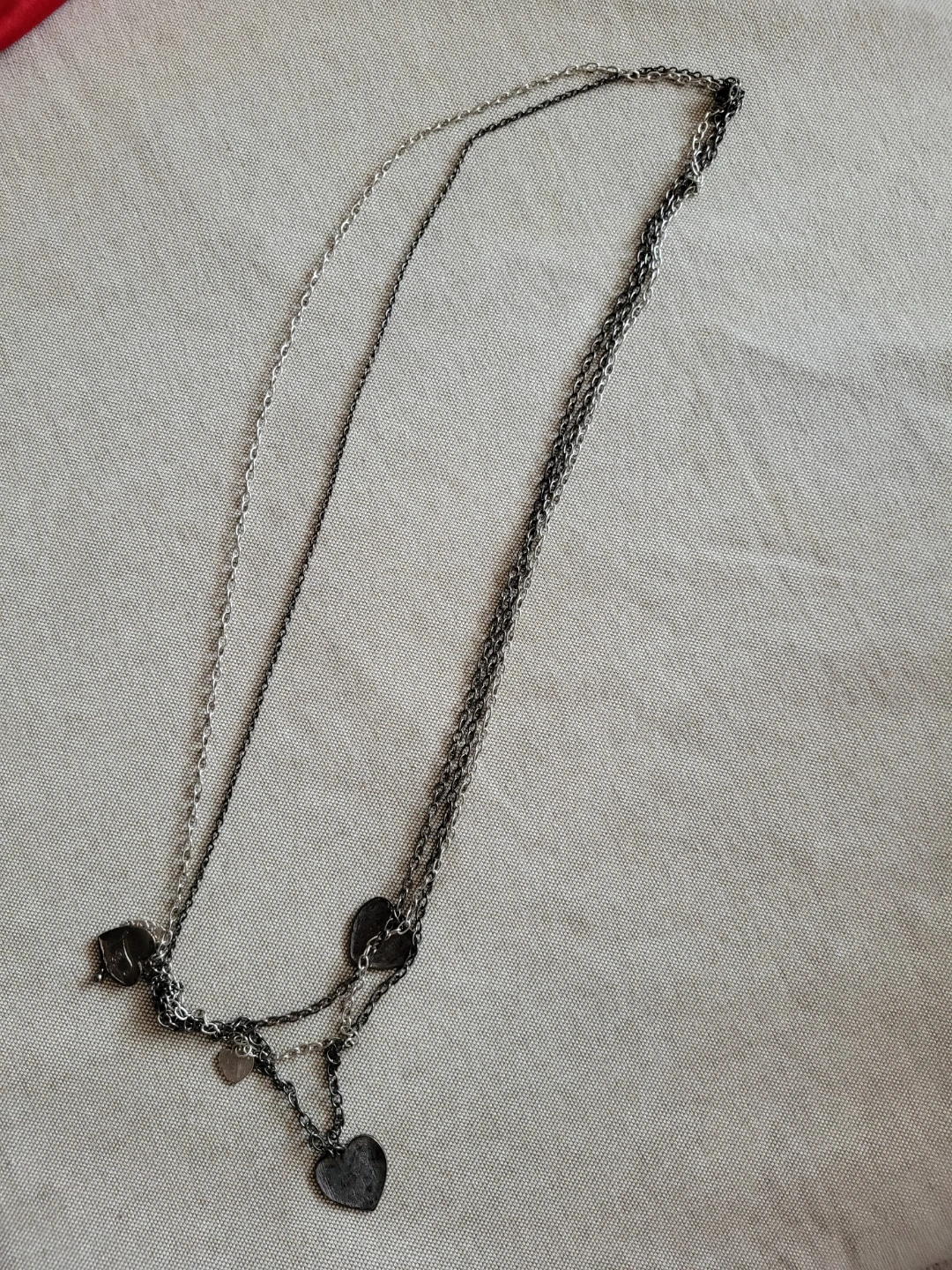 Multi-strand Necklace with Heart Pendant