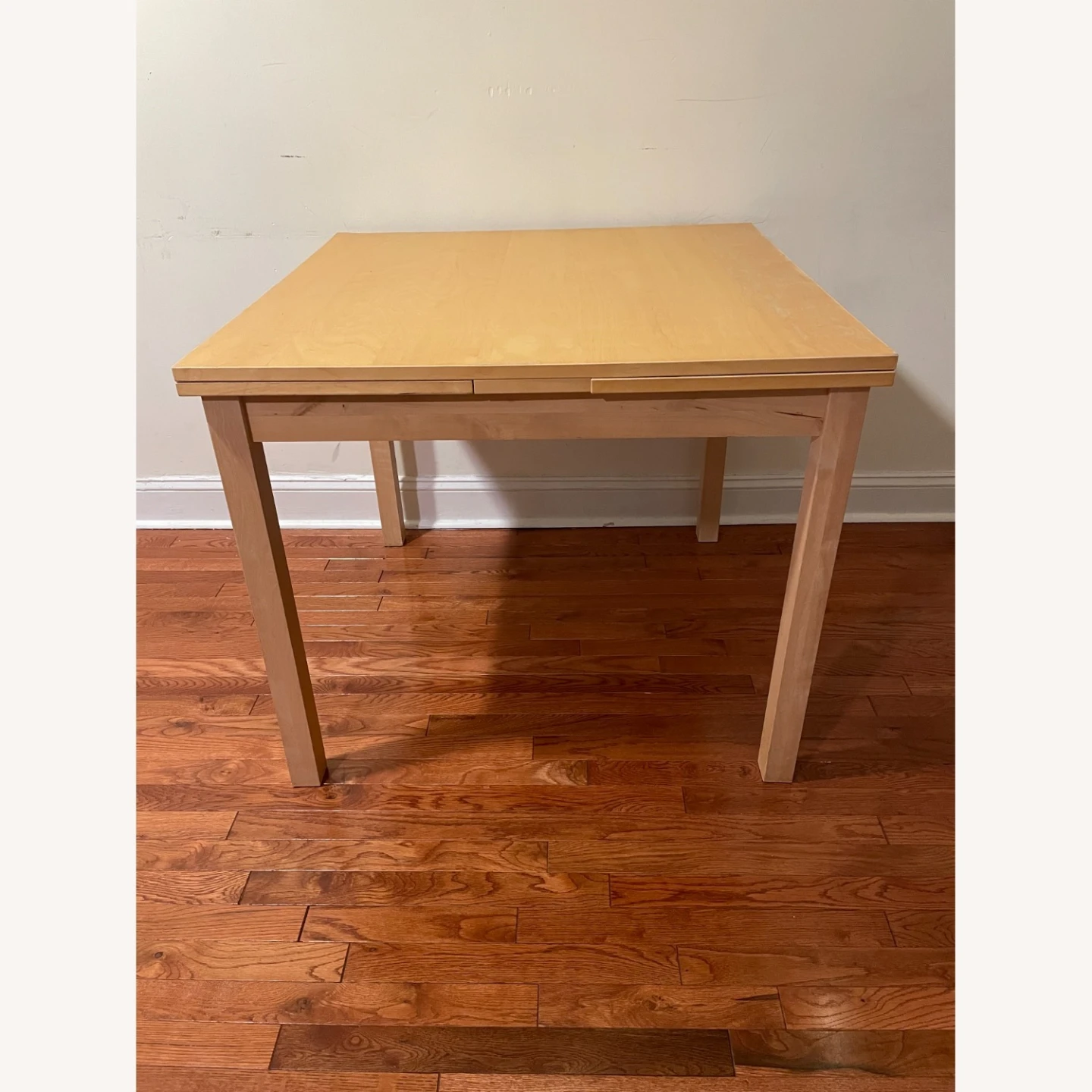 Light WoodExpandable Dining Table- Ikea  and 4 chairs