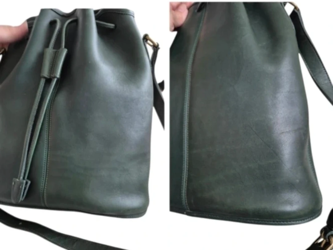 Vintage Coach Dark Green Bucket Bag - photo 3