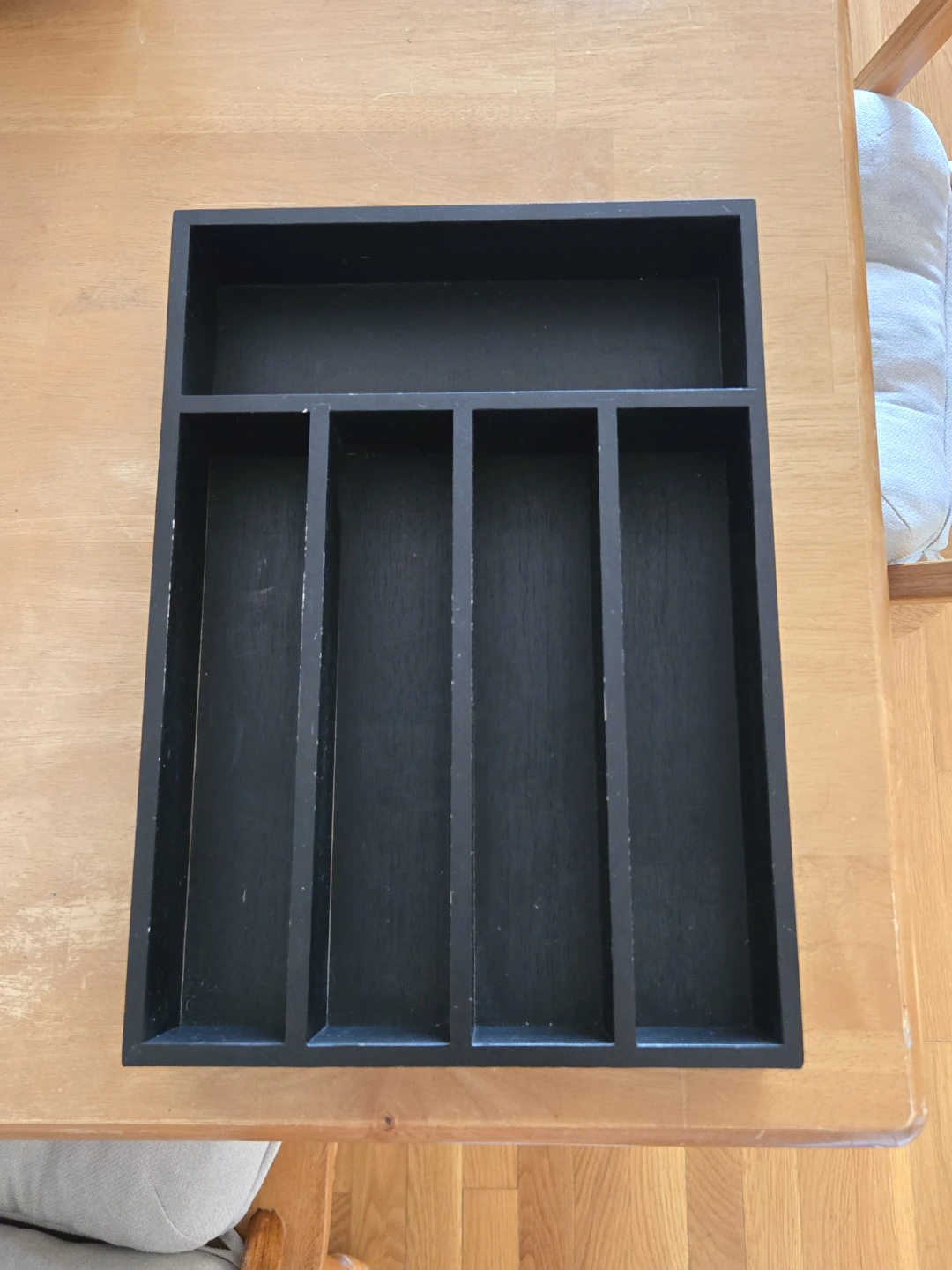 Black Bamboo Utensil Drawer Organizer