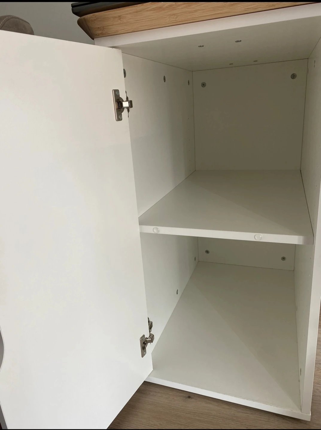 White Cabinet with Shelf & Computer Stand - photo 3