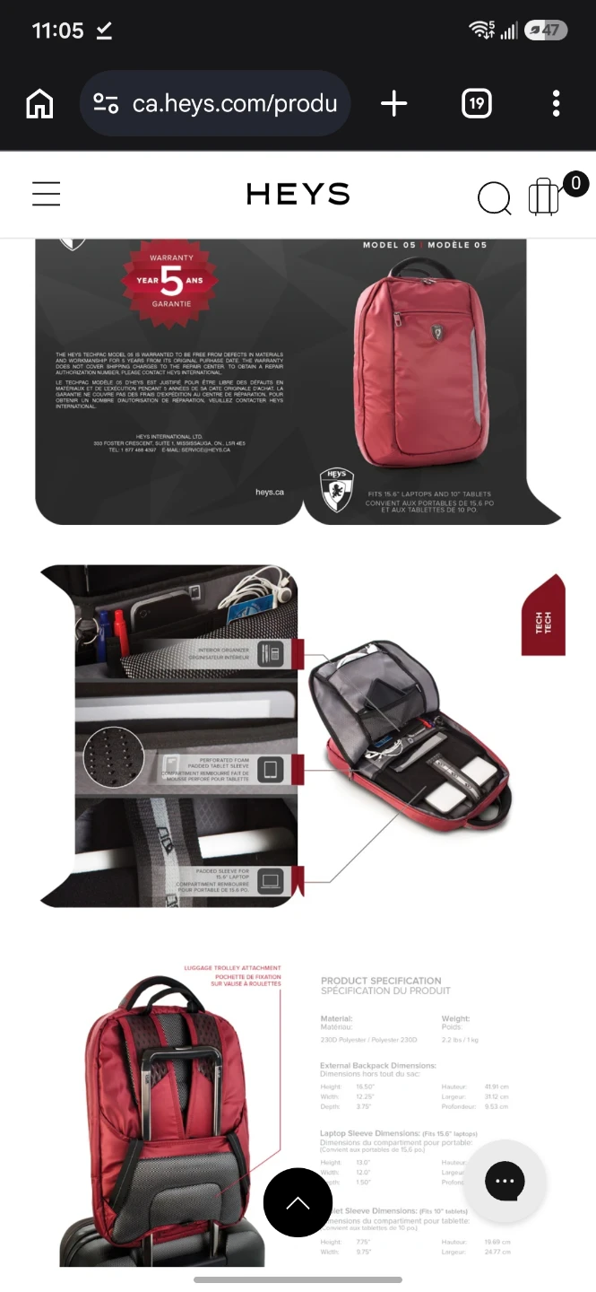 Heys "Model TechPack05" Red Backpack - photo 2