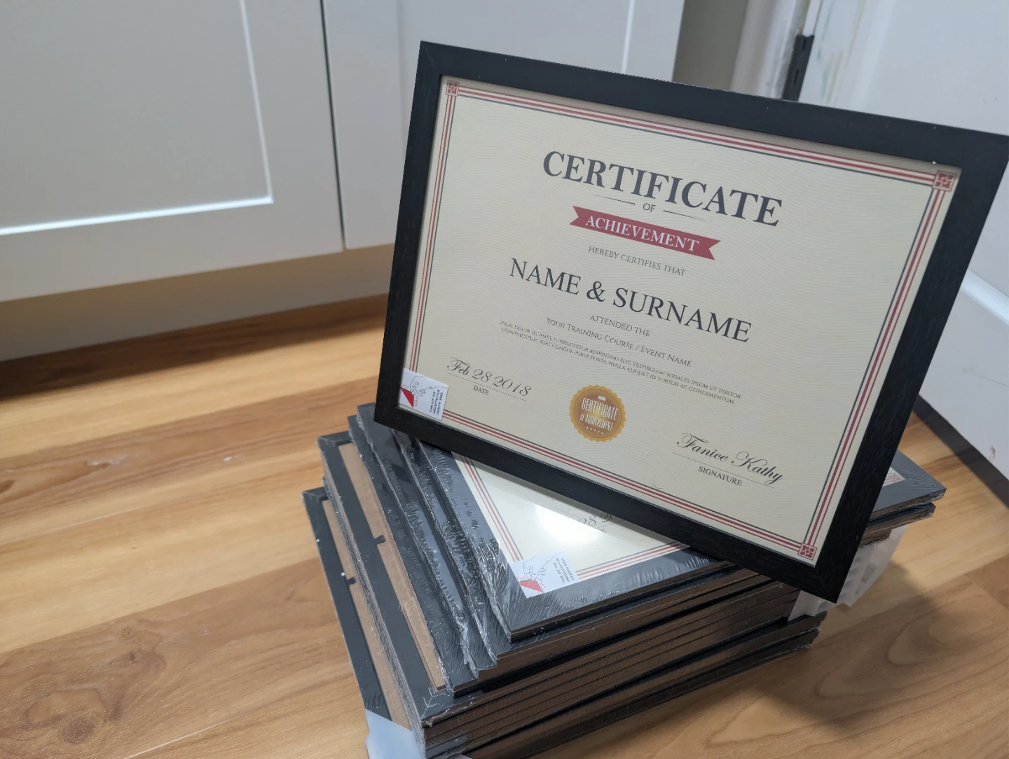 15 Black Certificate/Document Frames – Brand New