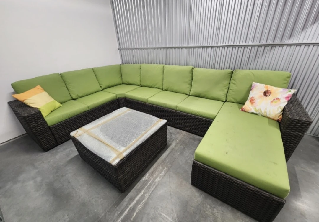 Wicker Sectional Patio Sofa with Coffee Table