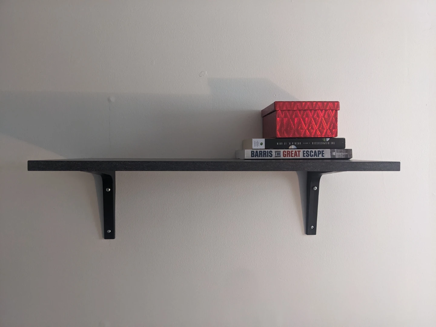Dark Wall Shelf with Brackets