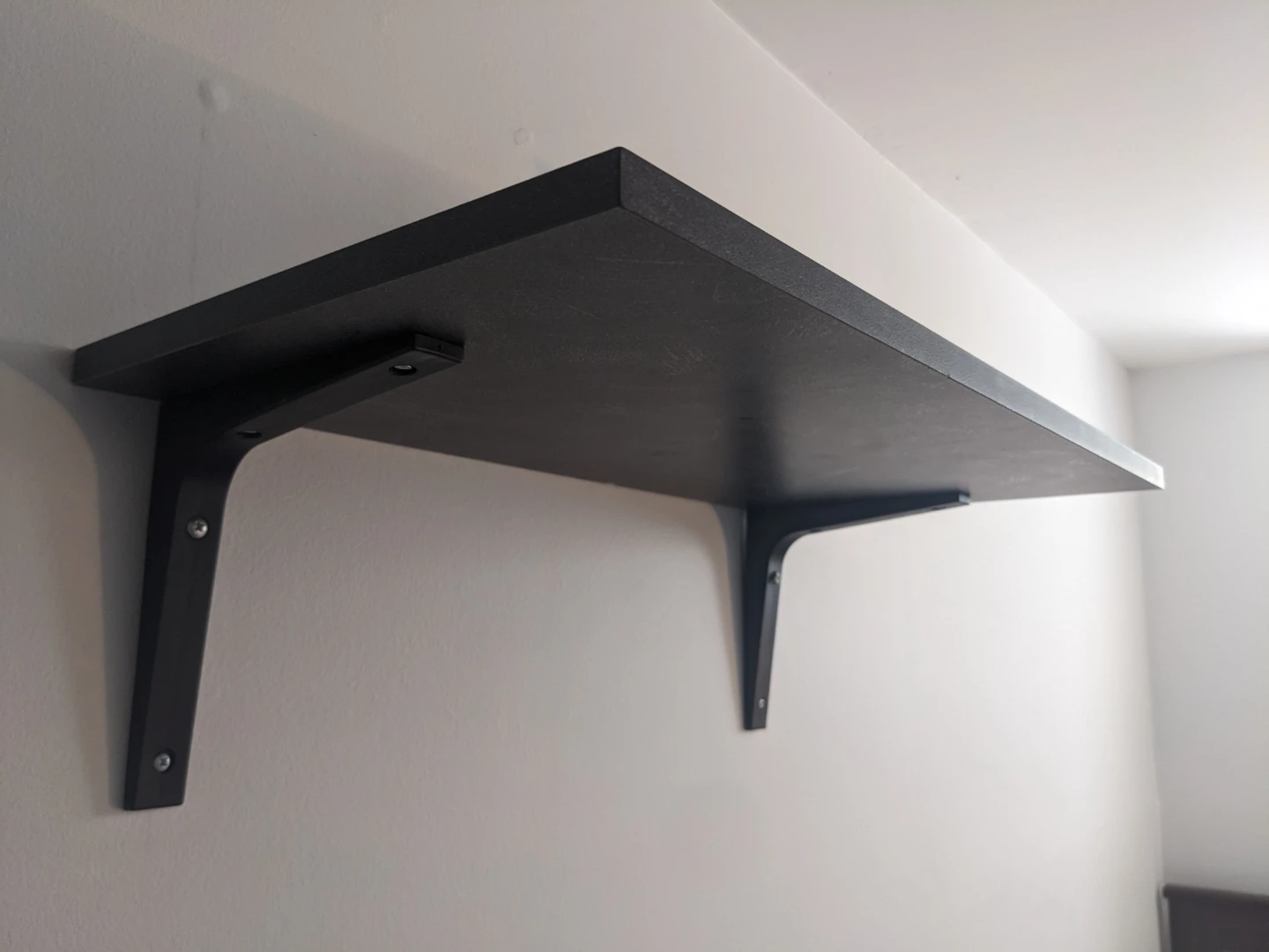Dark Wall Shelf with Brackets - photo 2