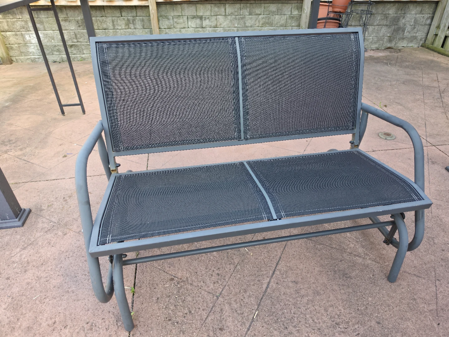 Set of 2 Grey Outdoor Glider Bench - photo 3