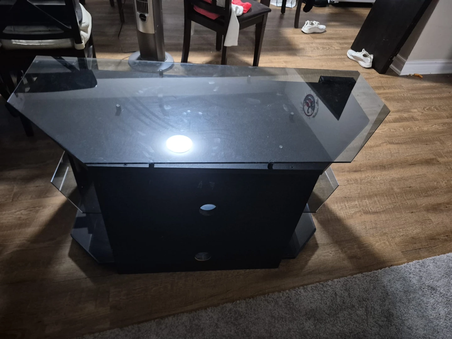 Black Glass TV Stand